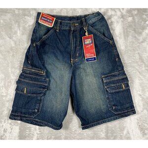 NWT Boys Wrangler Jeans Co. Cargo Shorts - Adjustable Waist - Dark Wash 16